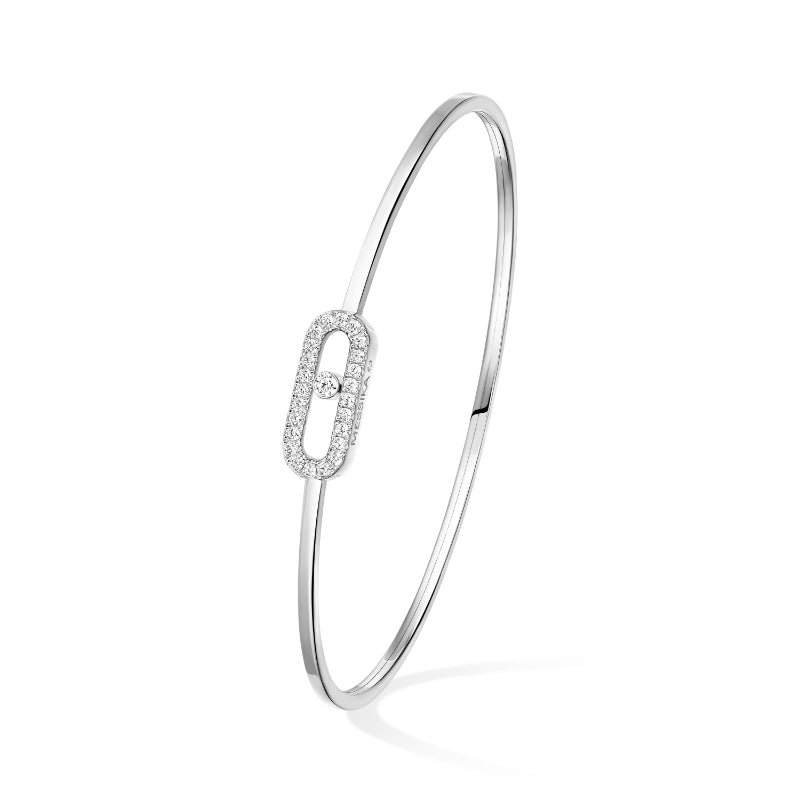 18K White Gold Diamond Move Uno Pavé Flex Bracelet