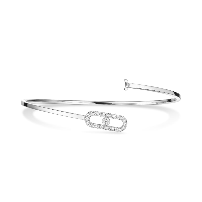 18K White Gold Diamond Move Uno Pavé Flex Bracelet