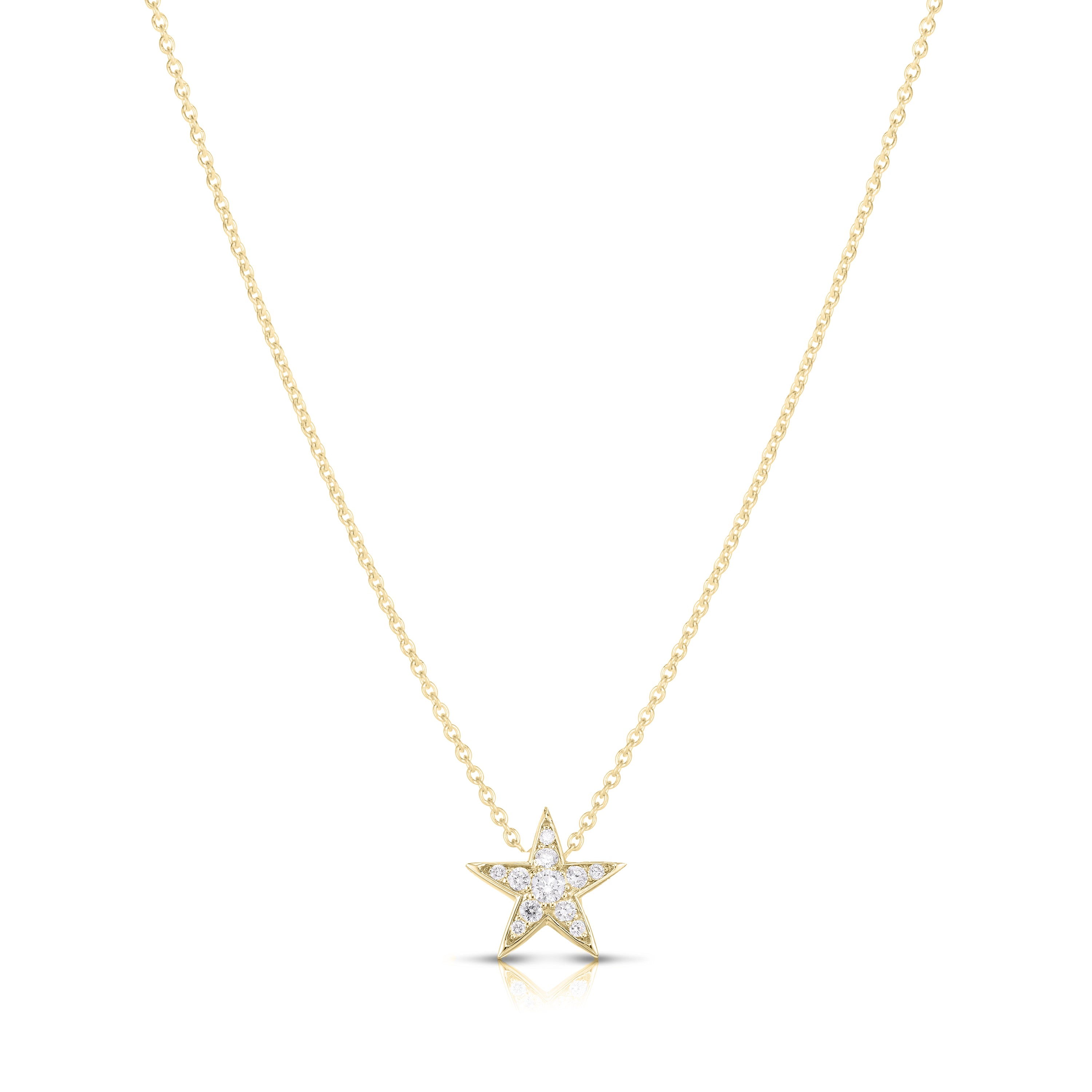 18K YELLOW GOLD TINY TREASURE DIAMOND FIVE POINT STAR NECKLACE