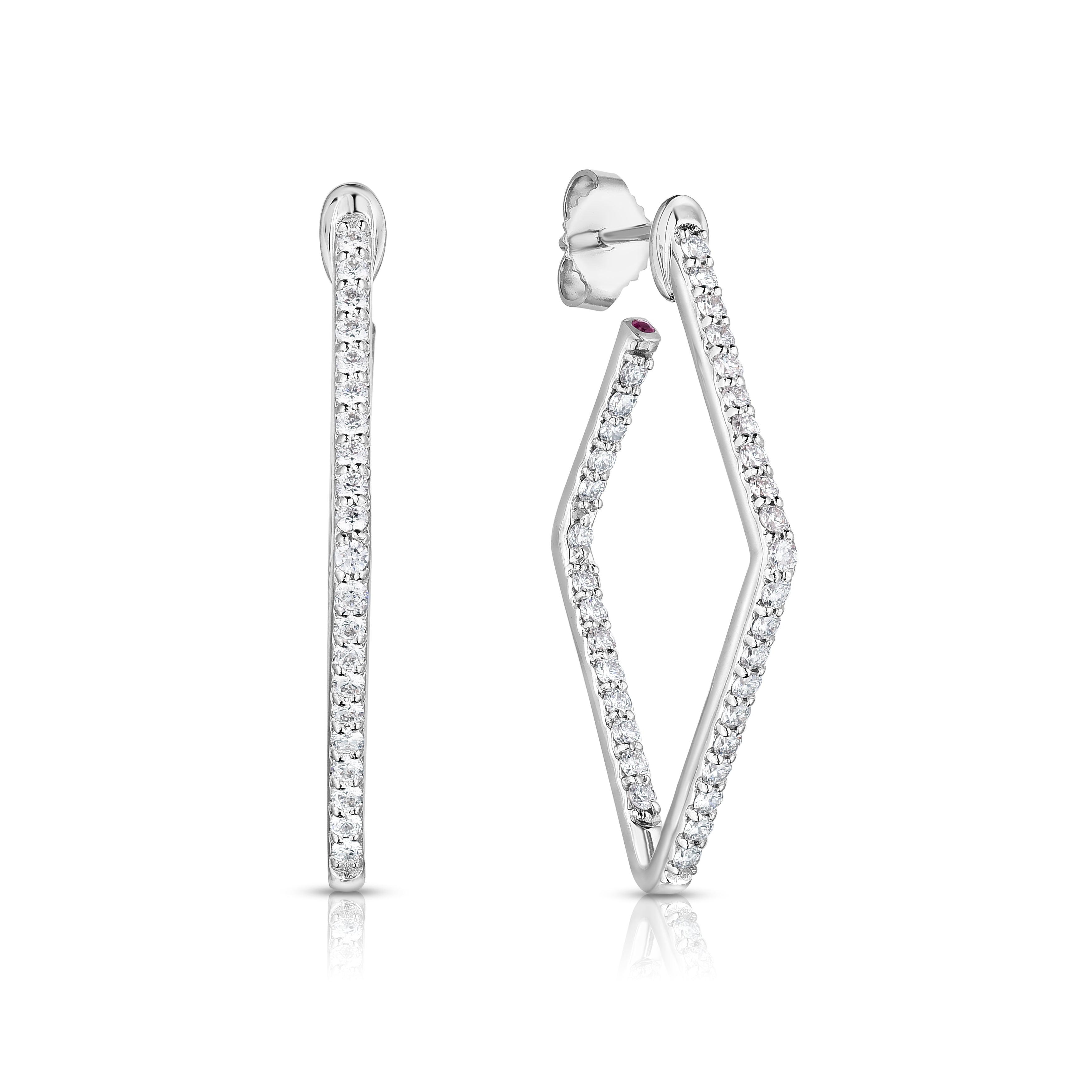 18K WHITE GOLD THE PERFECT DIAMOND HOOP® SMALL GEOMETRIC EARRINGS