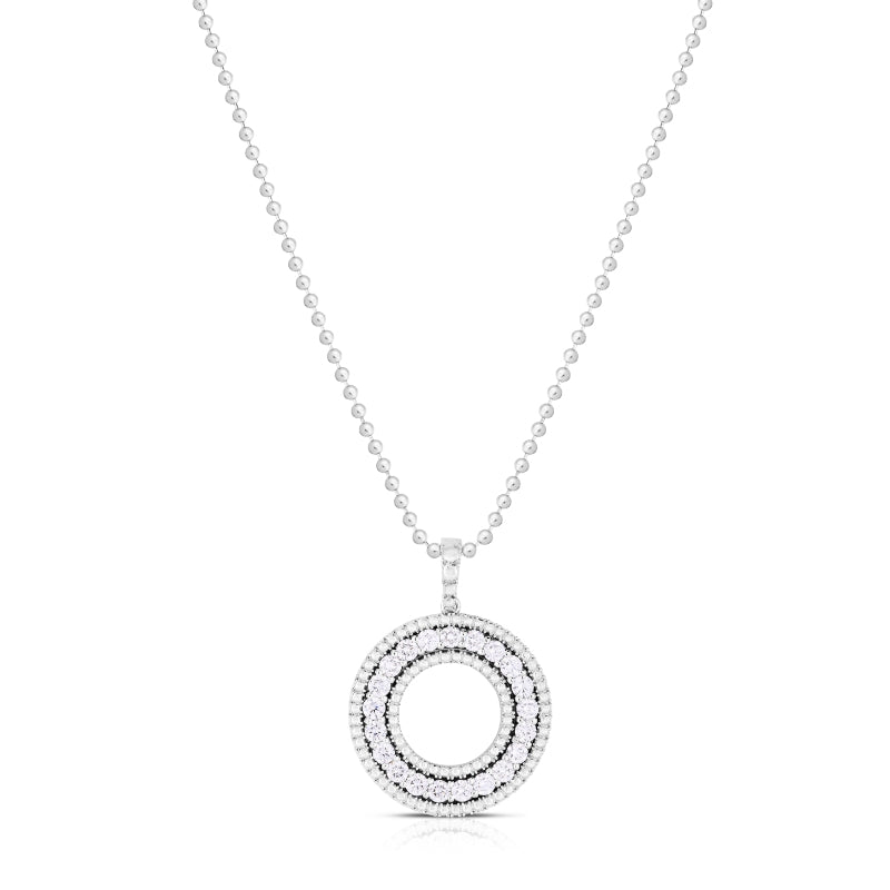 18K WHITE GOLD SIENA LARGE DIAMOND CIRCLE NECKLACE