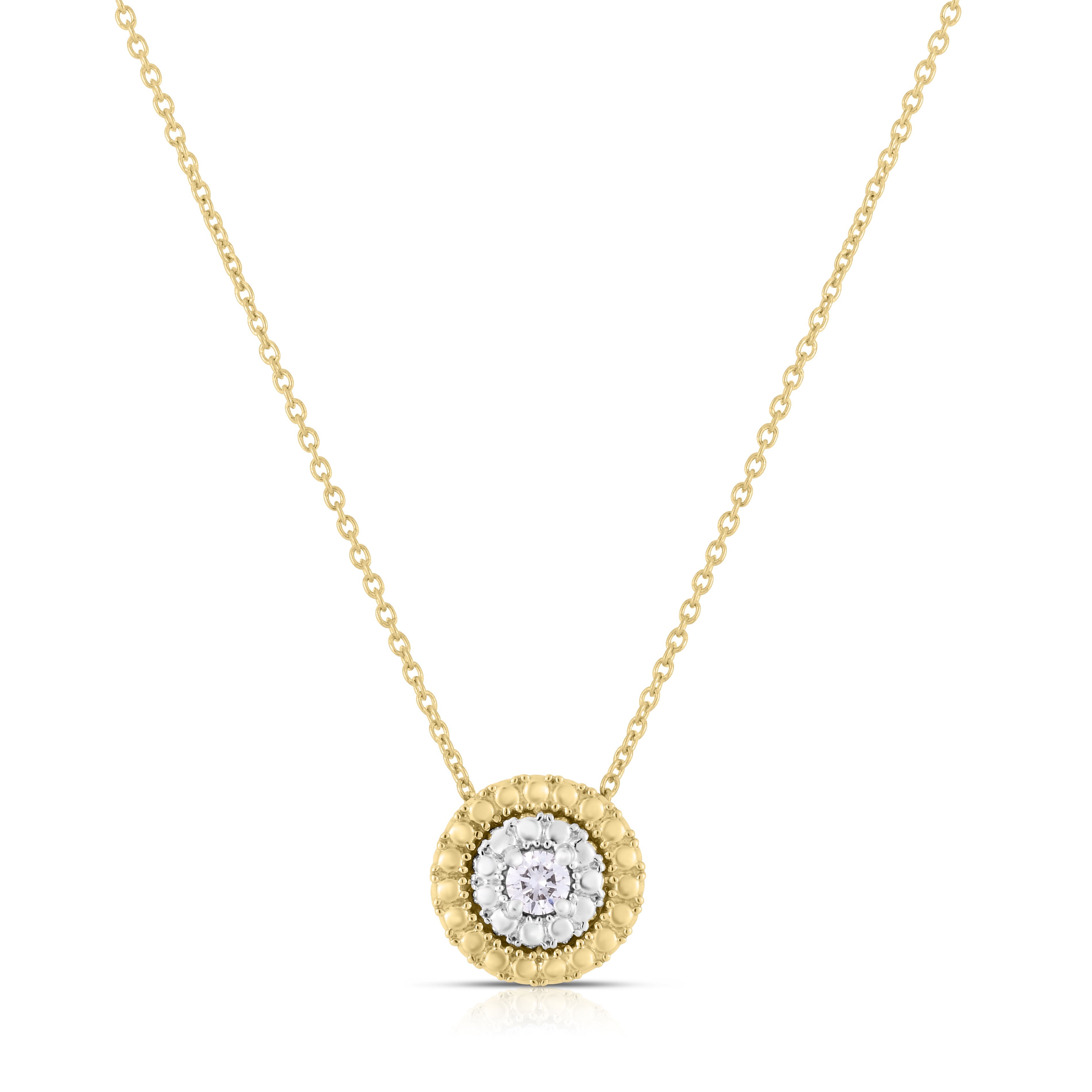 18K YELLOW/WHITE SIENA SMALL DIAMOND DOT NECKLACE