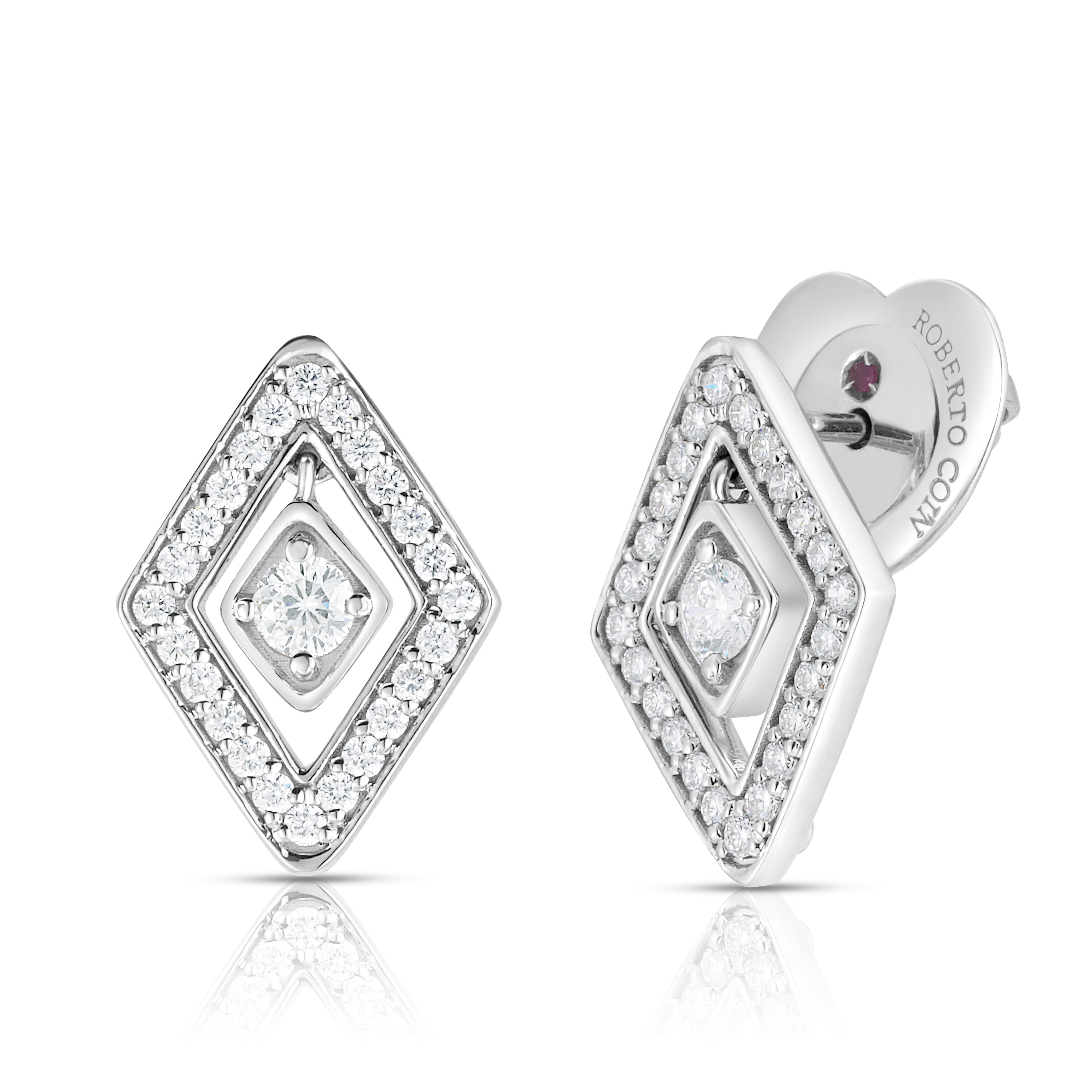 18K WHITE GOLD DIAMANTE DIAMOND STUD EARRINGS
