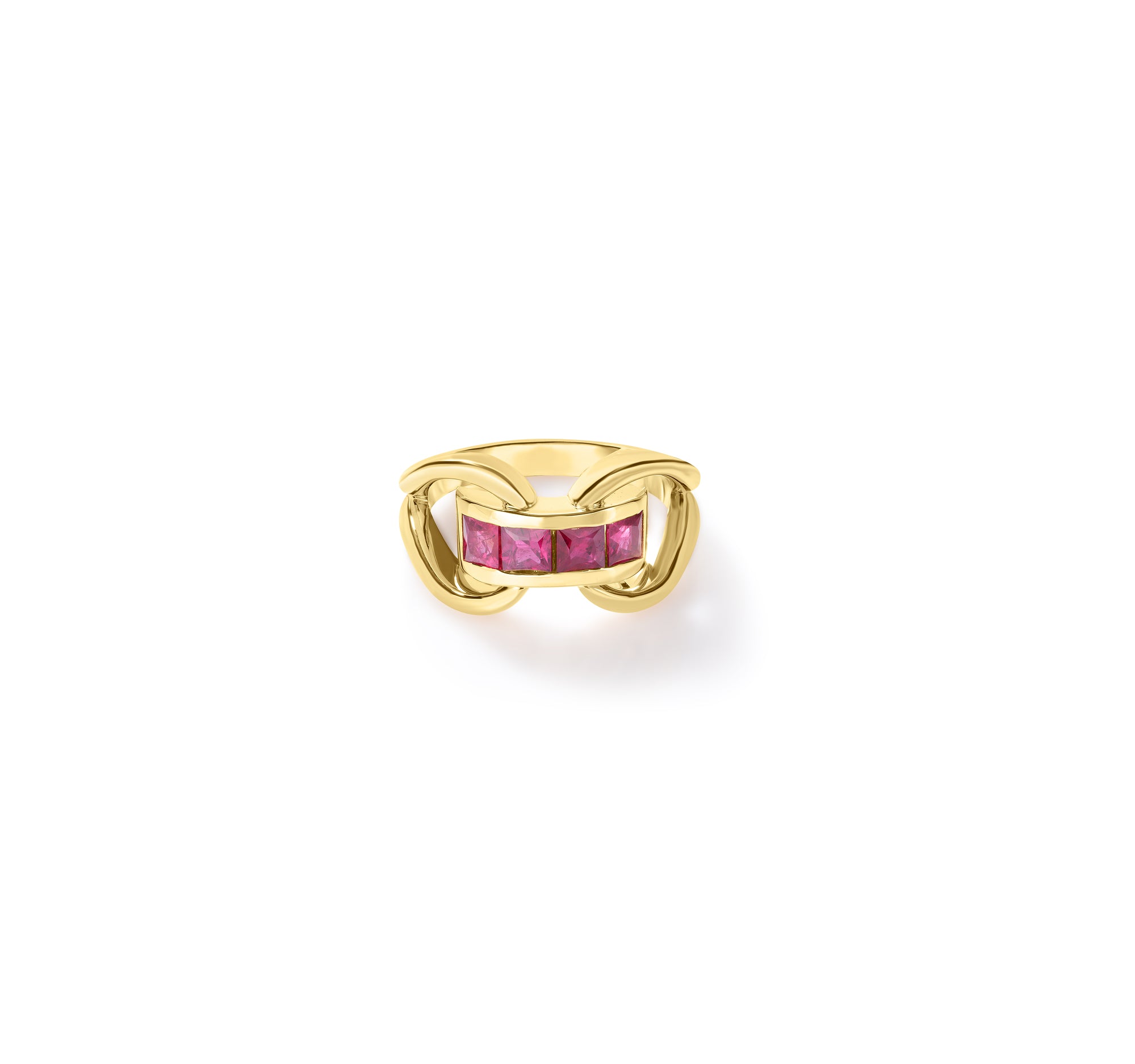 18K YELLOW DESIGNER GOLD RUBY RING
