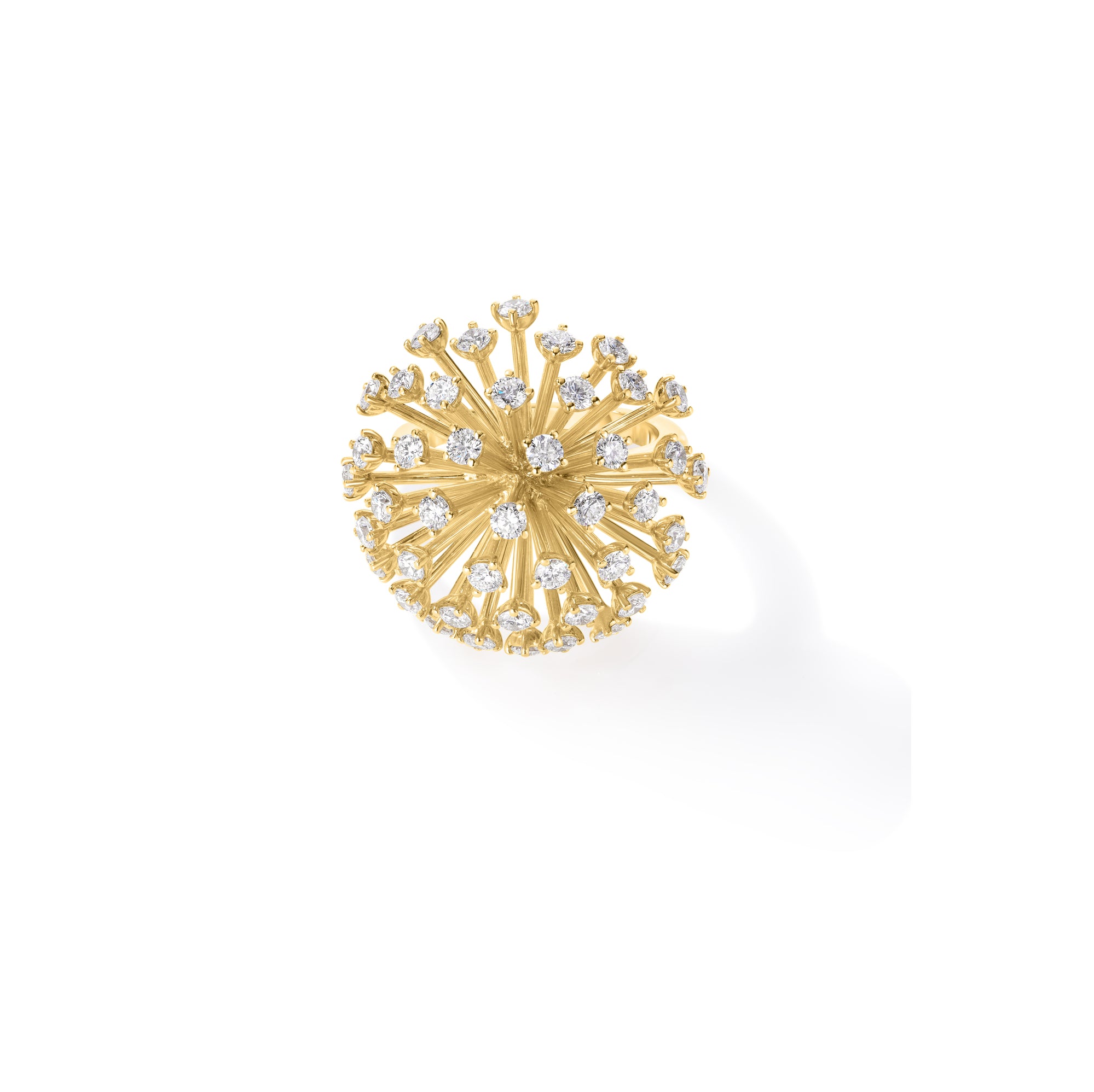 18K YELLOW GOLD DANDELION DIAMOND RING
