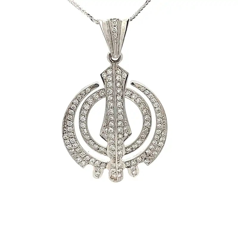 Khanda Pendant in 18k Gold and Diamonds