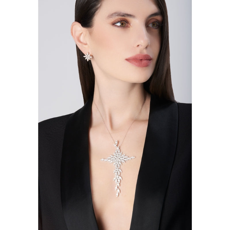 Ghirlanda Necklace in 18K White Gold with White Diamonds.