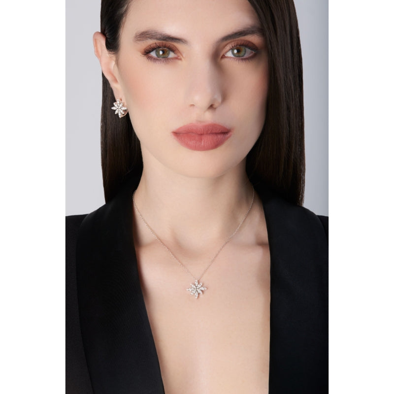 Ghirlanda Necklace in 18K White Gold with White Diamonds.