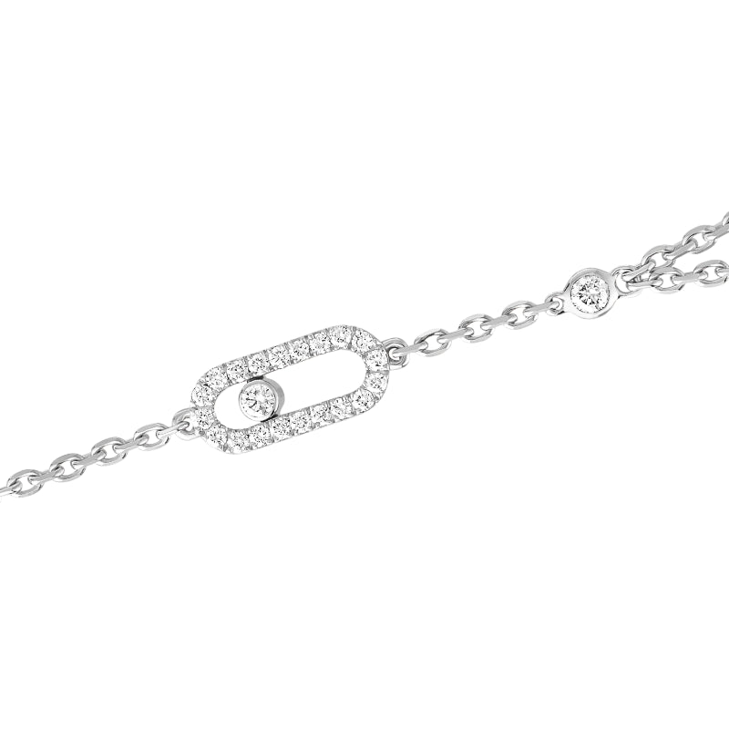 18K White Gold Diamond Move Uno Hand Bracelet