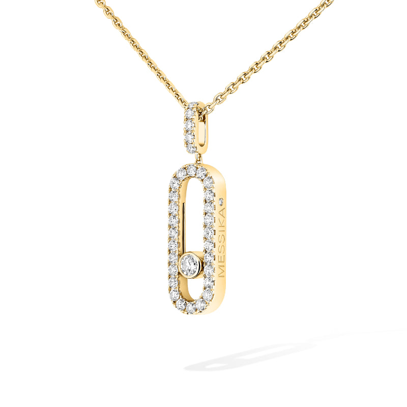 18K Yellow Gold Diamond Move Uno Pavé Large Necklace