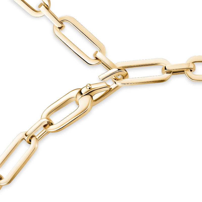 18K Yellow Gold Diamond Move Link Necklace