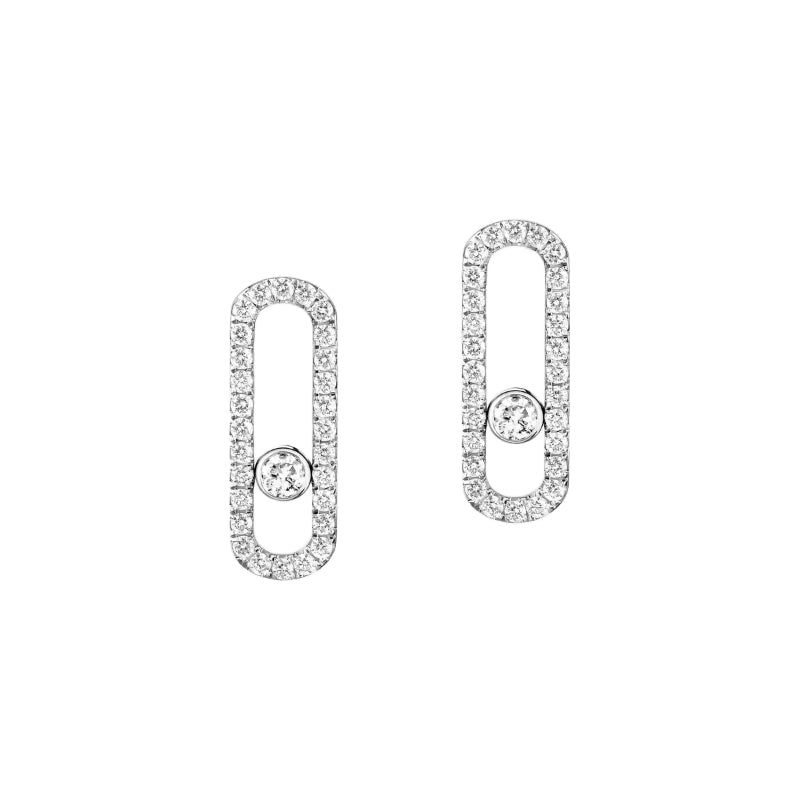 1 Pair of 18K White Gold Diamond Move Uno Pavé Large Earrings