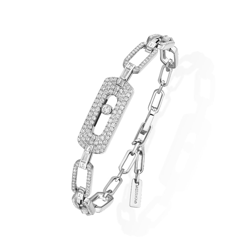 18K White Gold Diamond My Move Pavé Chain Bracelet