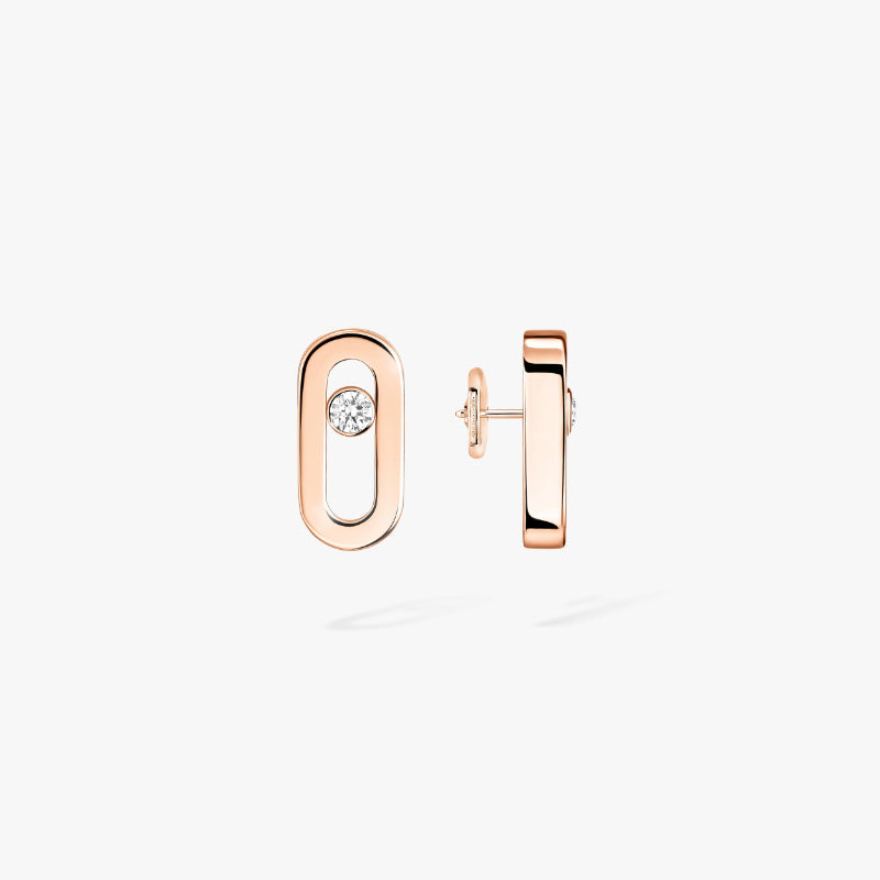 1 Pair of 18K Pink Gold Diamond Move Uno Stud Earrings