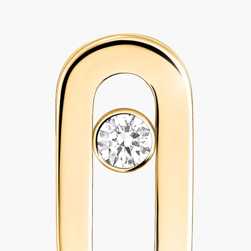 1 Pair of 18K Yellow Gold Diamond Move Uno Stud Earrings