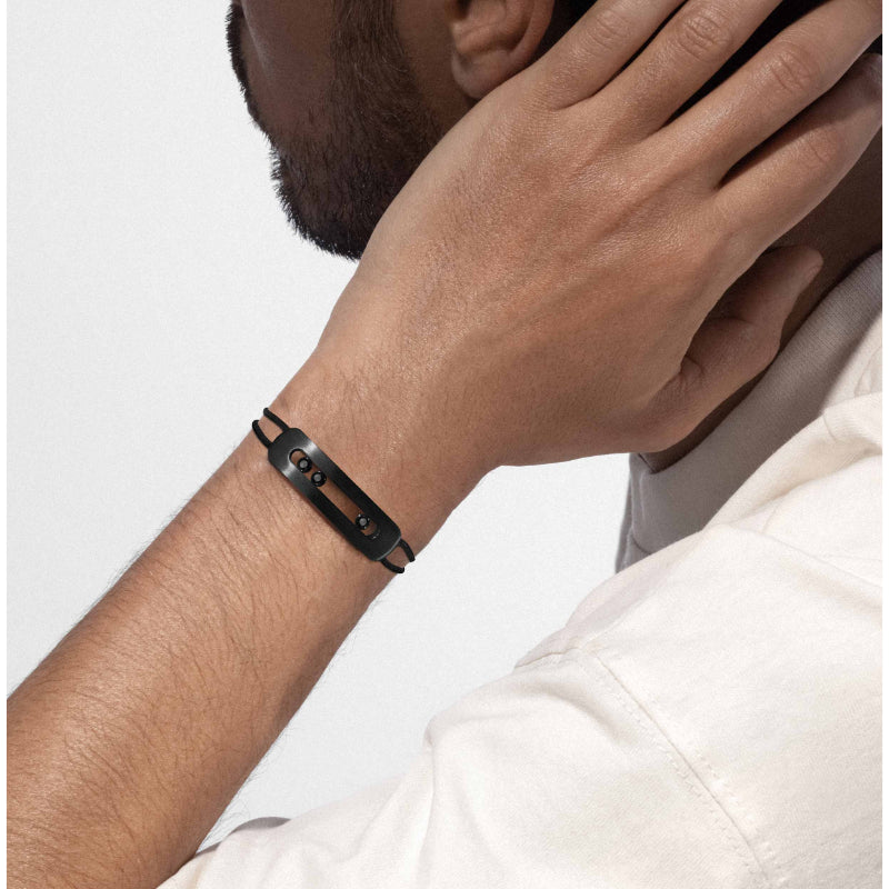 Black Titanium Move Titanium Cord Bracelet