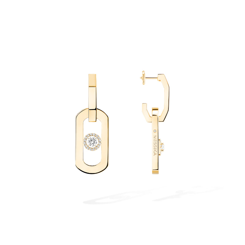 1 Pair of 18K Yellow Gold Diamond So Move XL Pendant Earrings