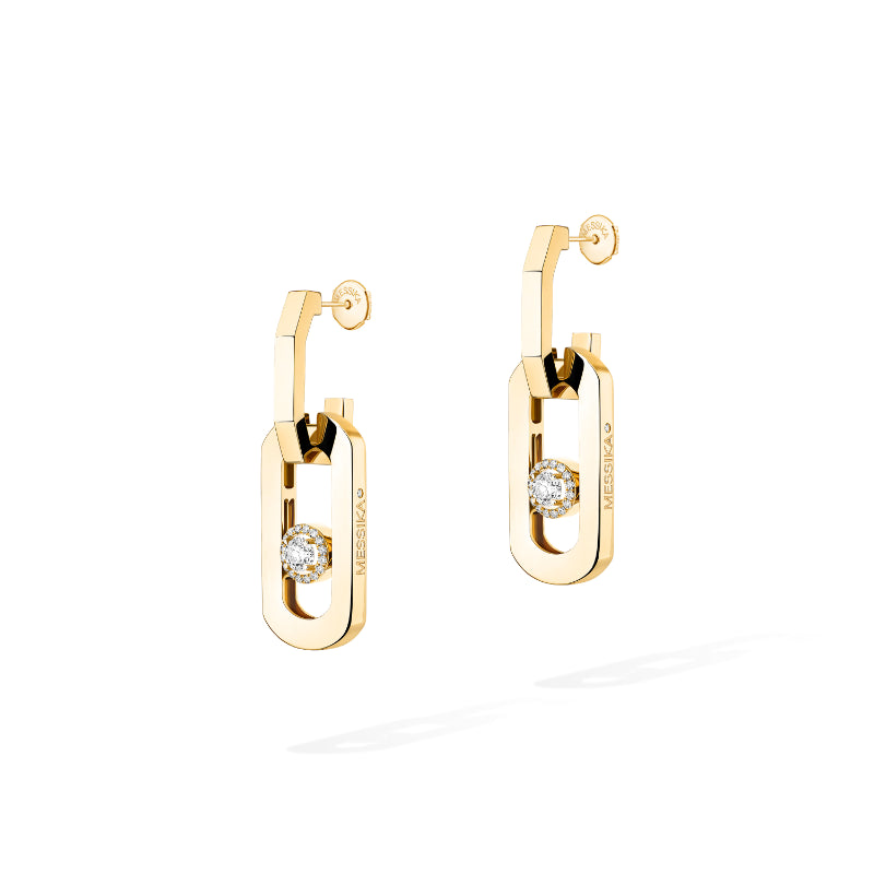 1 Pair of 18K Yellow Gold Diamond So Move XL Pendant Earrings