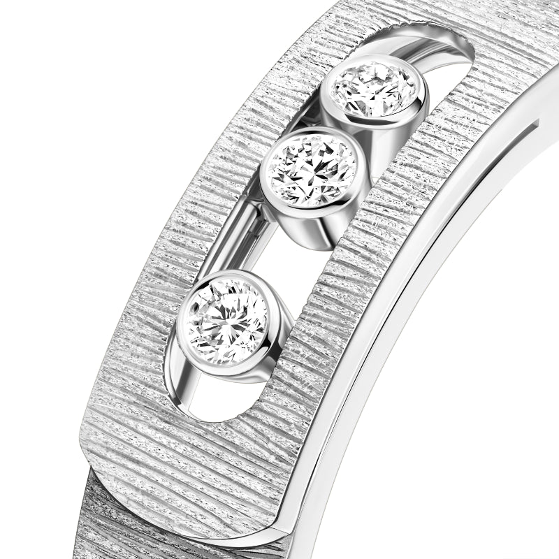 18K White Gold Diamond Move Noa Ciselé Ring