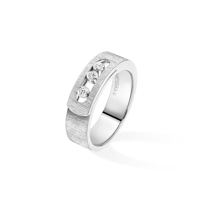 18K White Gold Diamond Move Noa Ciselé Ring