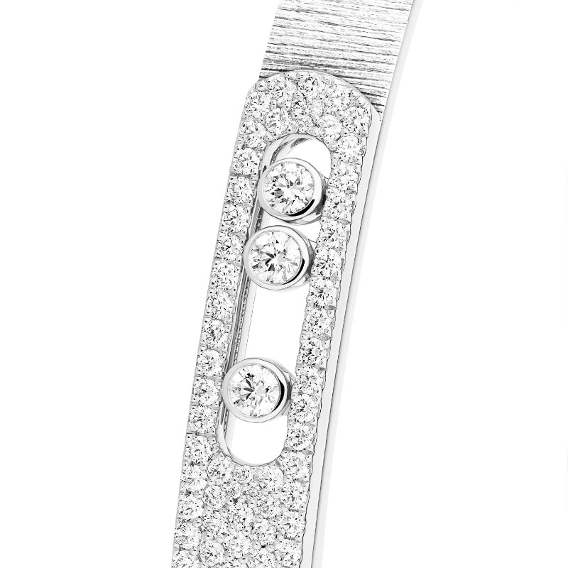 18K White Gold Diamond Move Noa Ciselé Half Pavé Bracelet