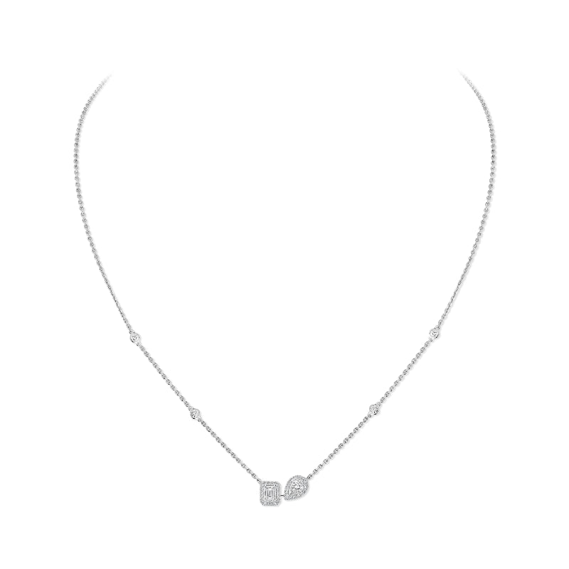 18K White Gold Diamond My Twin Toi & Moi Necklace