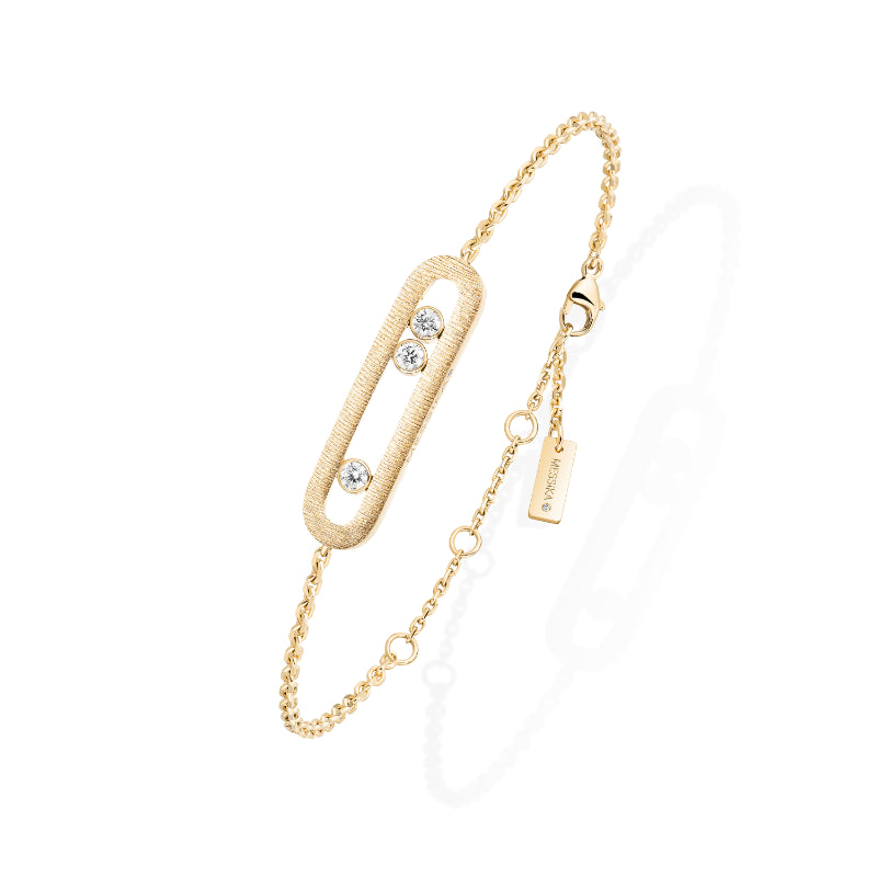 18K Yellow Gold Diamond Move Classique Ciselé Bracelet