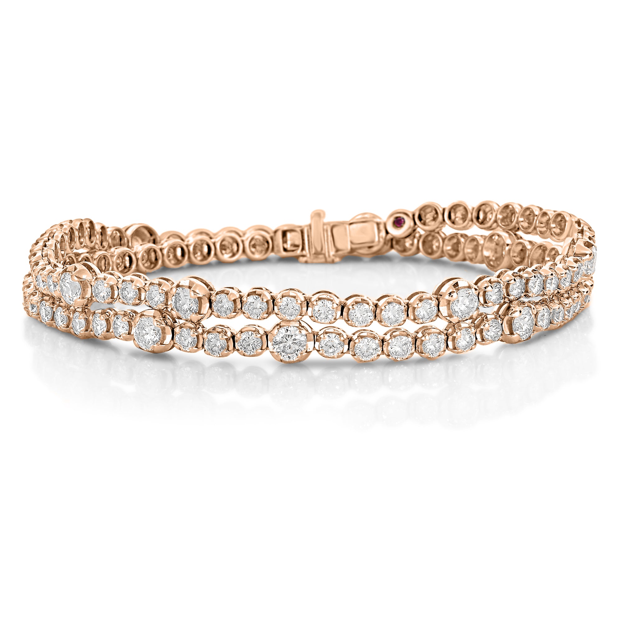 18K ROSE GOLD DIAMOND CLASSIC DOUBLE WRAP BRACELET/CHOKER