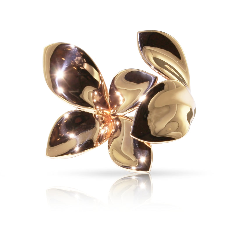 Giardini Segreti Five Leaves Medium Flower Ring in 18K Rose Gold.