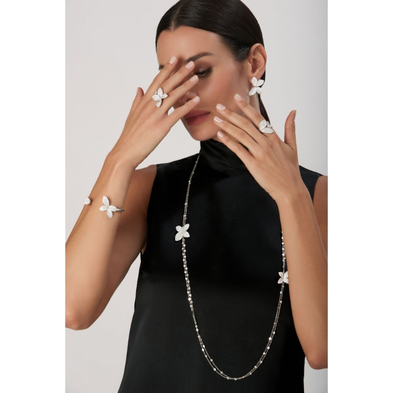 Giardini Segreti Sautoir in 18K White Gold with White Diamonds.