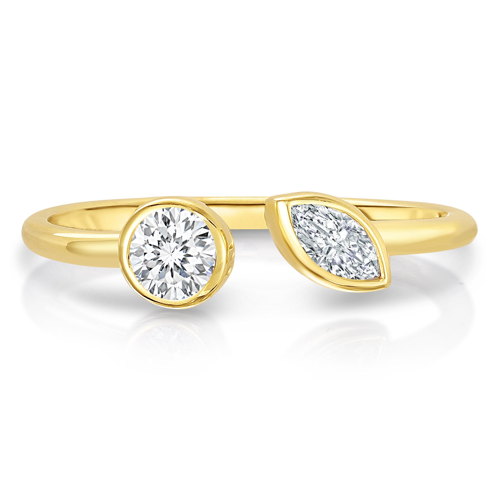 18K YELLOW GOLD DOLCE 2 STONE RING - MQ