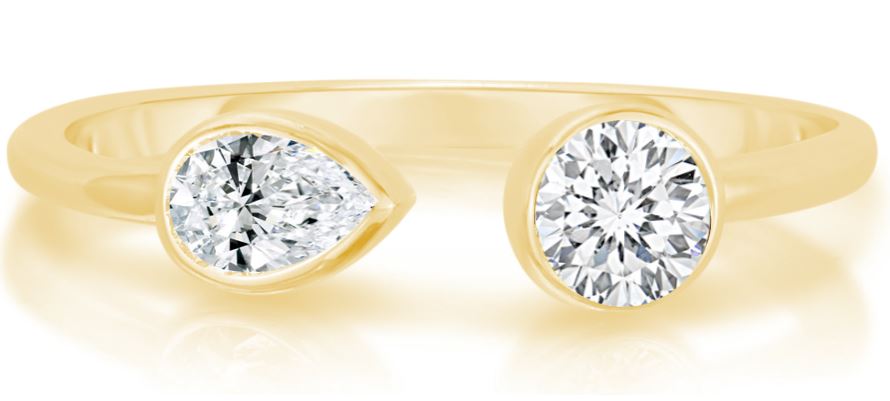 18K YELLOW GOLD DOLCE 2 STONE RING - PS