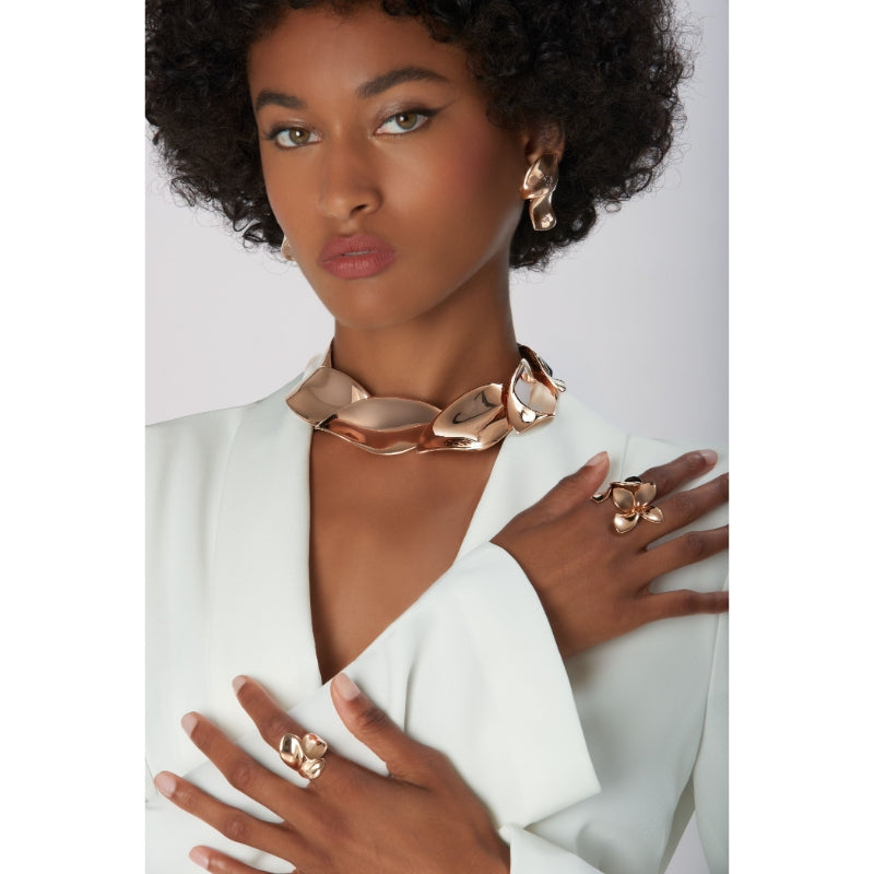Giardini Segreti Three Leaves Ring in 18K Rose Gold.