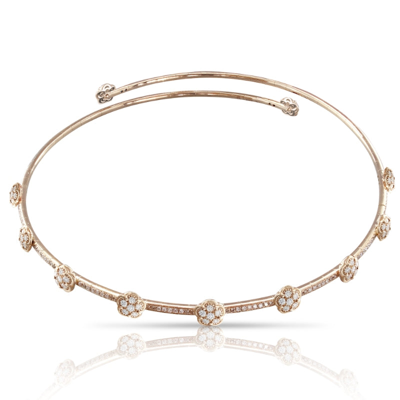 Figlia dei Fiori Choker in 18K Rose Gold with White and Champagne Diamonds.