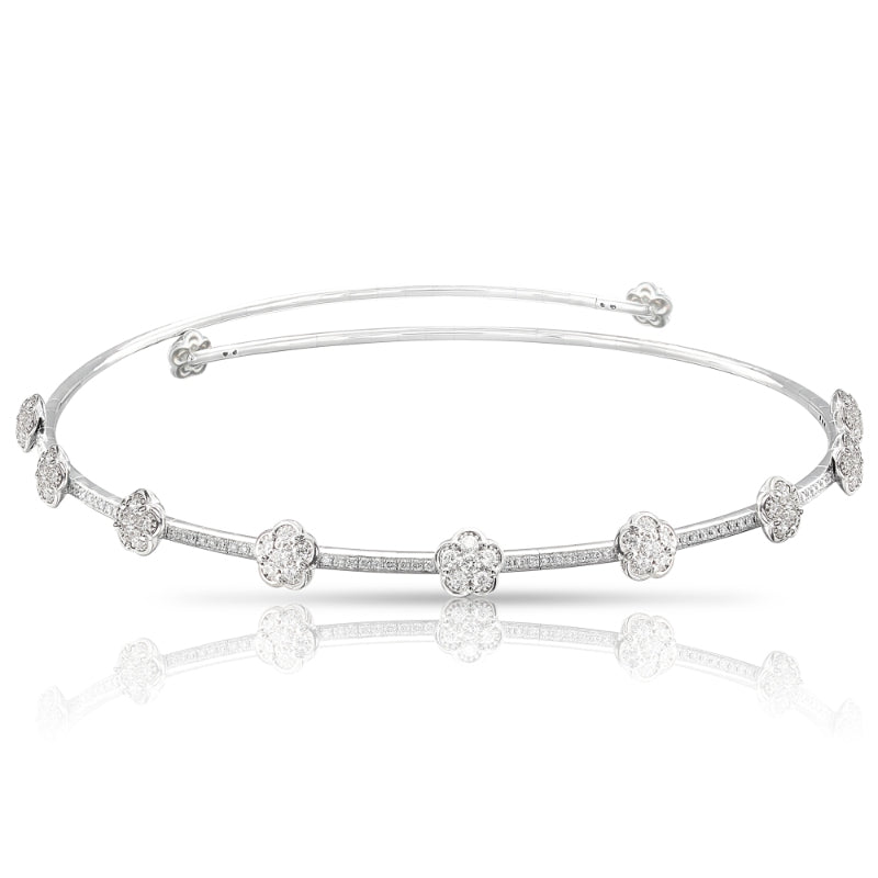 Figlia dei Fiori Choker in 18K White Gold with White Diamonds.