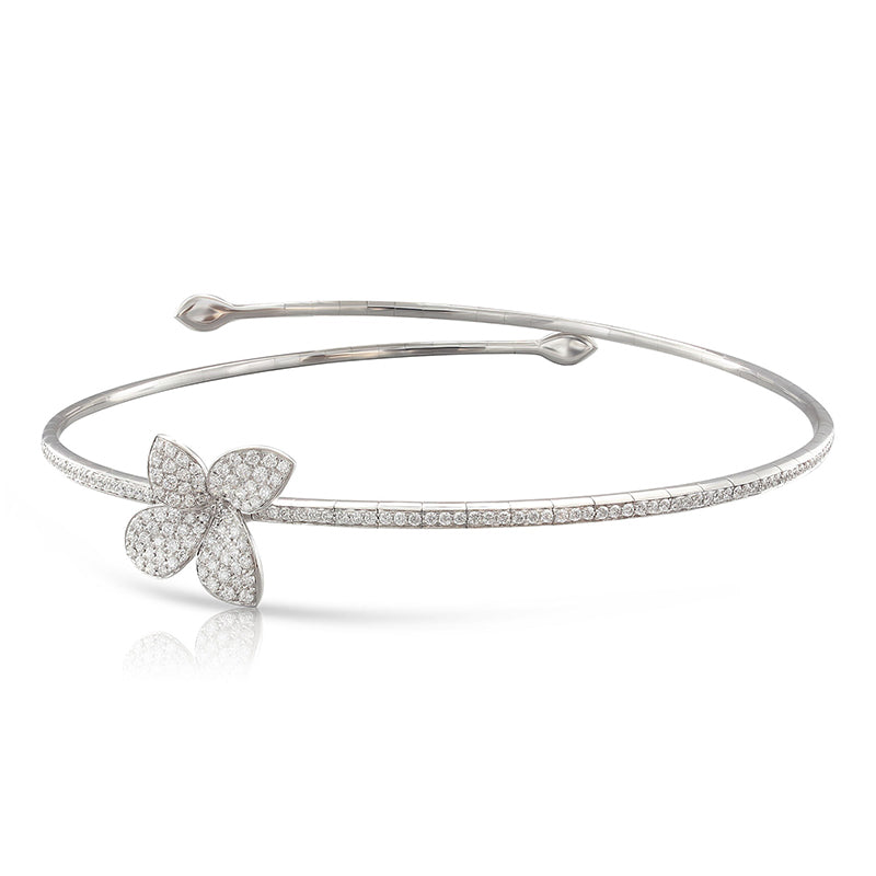 Petit Garden Choker in 18K White Gold with White Diamonds.