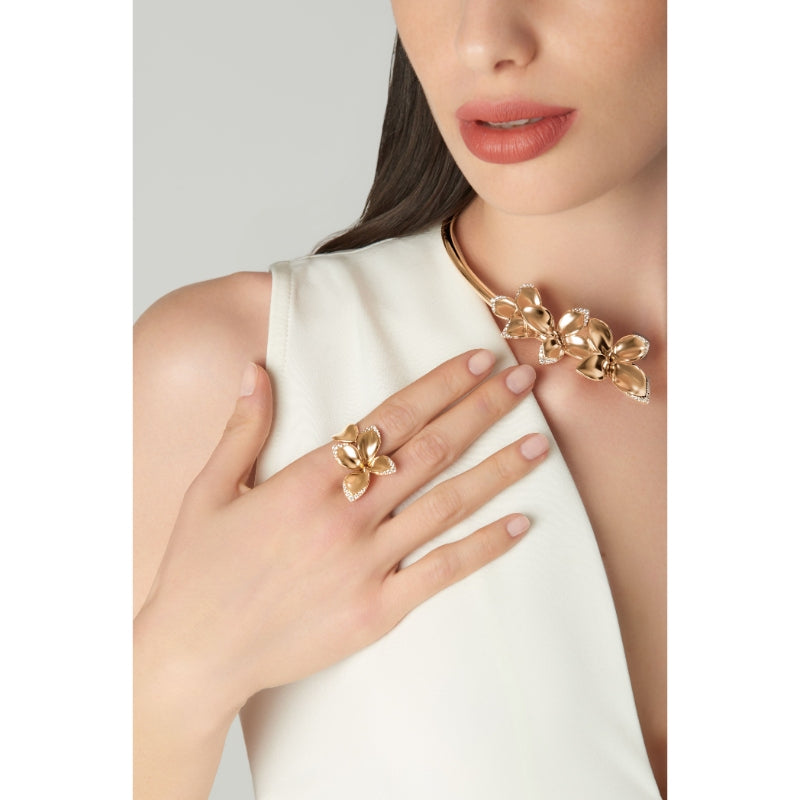 Giardini Segreti Ring in 18K Rose Gold with White Diamonds.