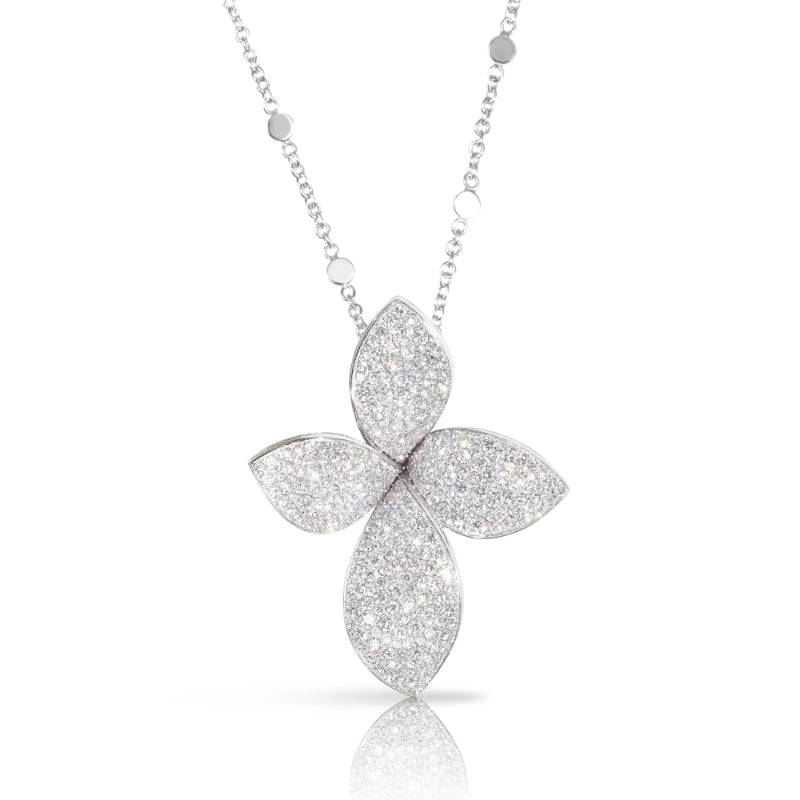 Giardini Segreti Necklace in 18K White Gold with White Diamonds.