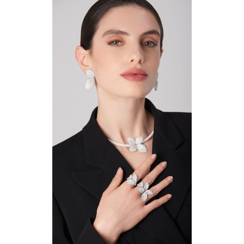 Giardini Segreti Collier in 18K White Gold with White Diamonds.