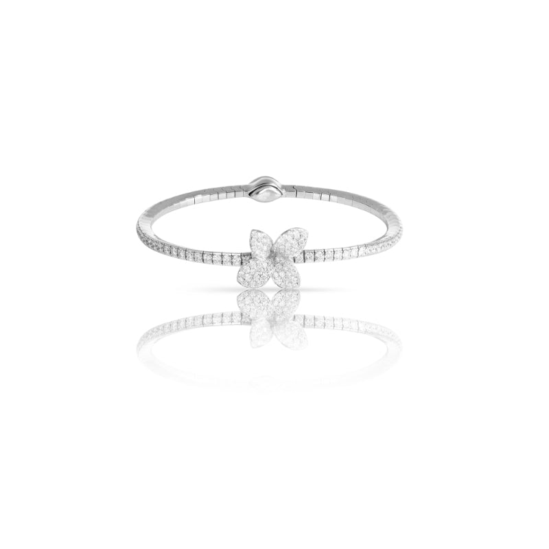 Heart to Earth Bracelet in 18K White Gold with White Diamonds.