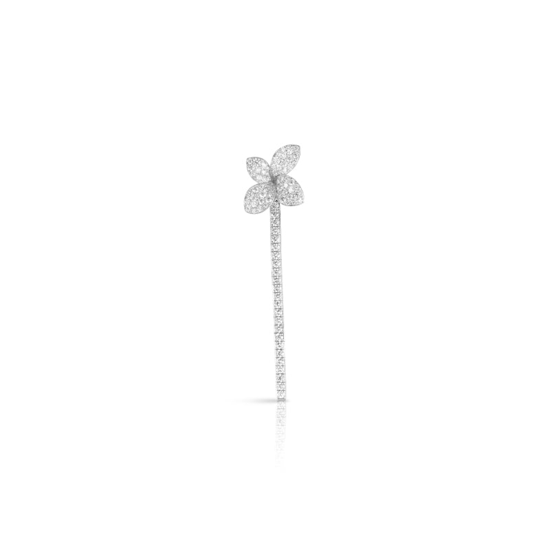 Heart to Earth Single Earring in 18K White Gold with White Diamonds.