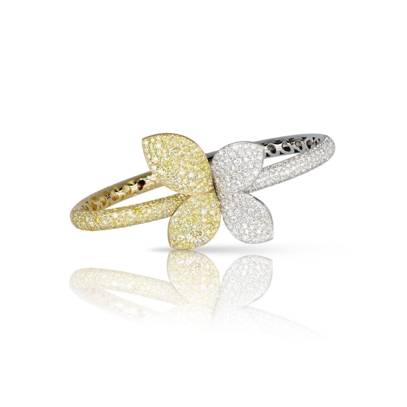 Giardini Segreti Aura Bracelet in 18K White and Yellow Gold with White and Fancy Yellow Diamonds.
