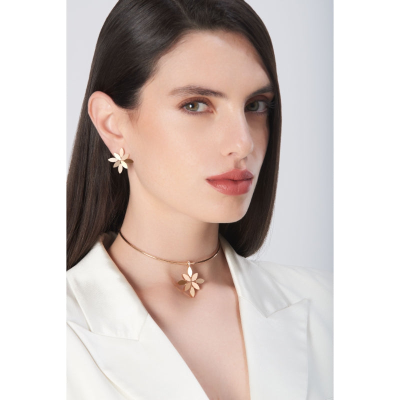 Ghirlanda Choker in 18K Rose Gold with Onyx and Diamonds.