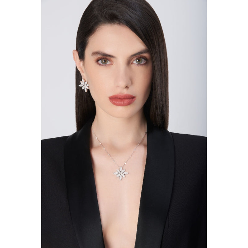 Ghirlanda Necklace in 18K White Gold with White Diamonds.