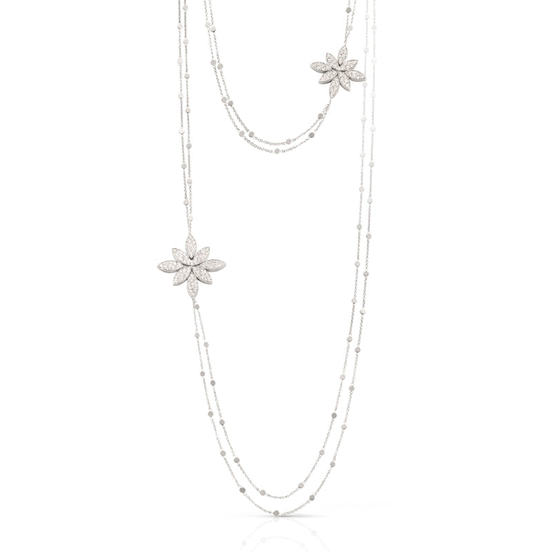 Ghirlanda Sautoir in 18K White Gold with White Diamonds.