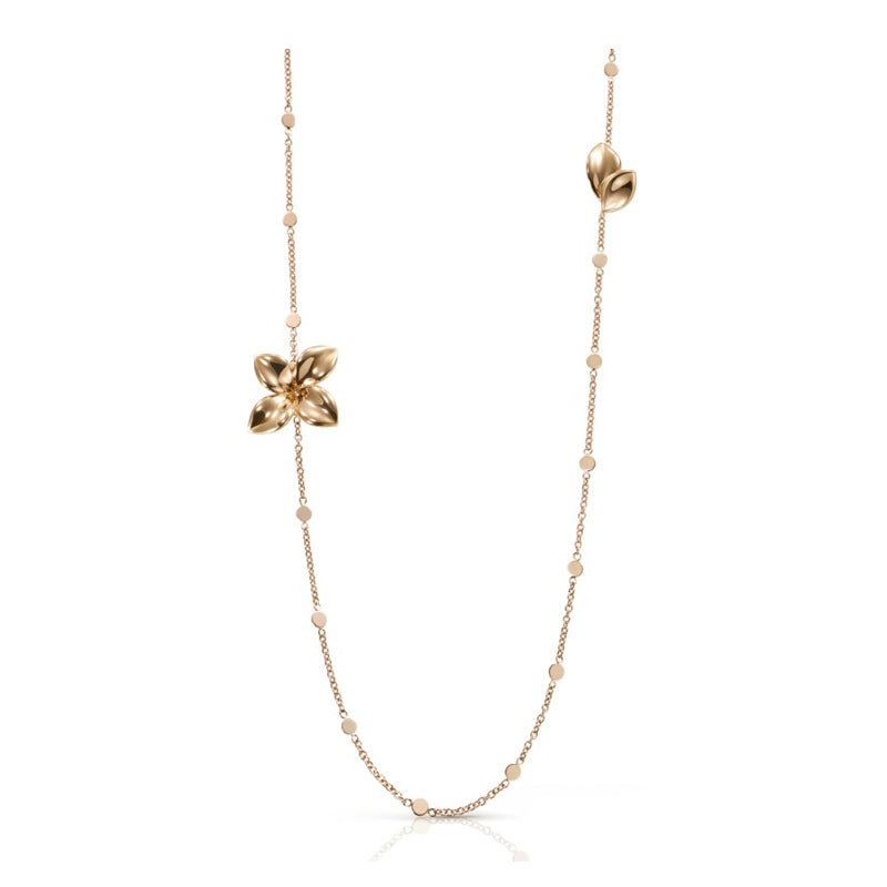 Giardini Segreti Opera Necklace in 18K Rose Gold with White Diamonds.
