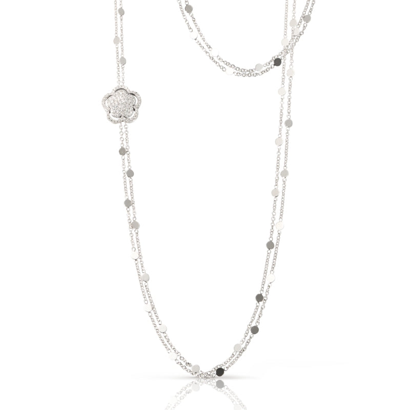 Bon Ton Sautoir in 18K White Gold with Onyx and Diamonds.