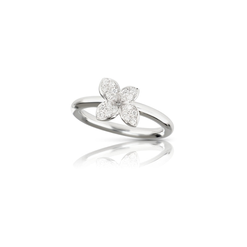 Petit Garden Ring in 18K White Gold with White Diamonds.