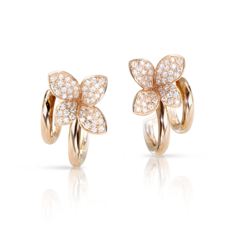 Petit Garden Earrings in 18K Rose Gold with Diamonds.