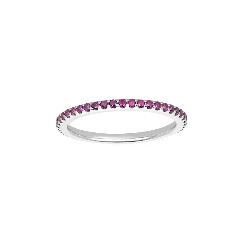 18K White Gold Purple Diamond Ladies Band